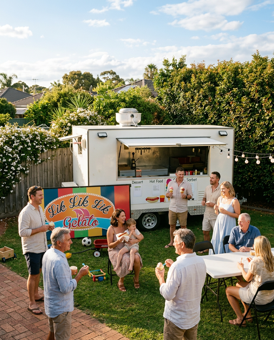 Lik Lik Lik food truck set up for a private backyard event