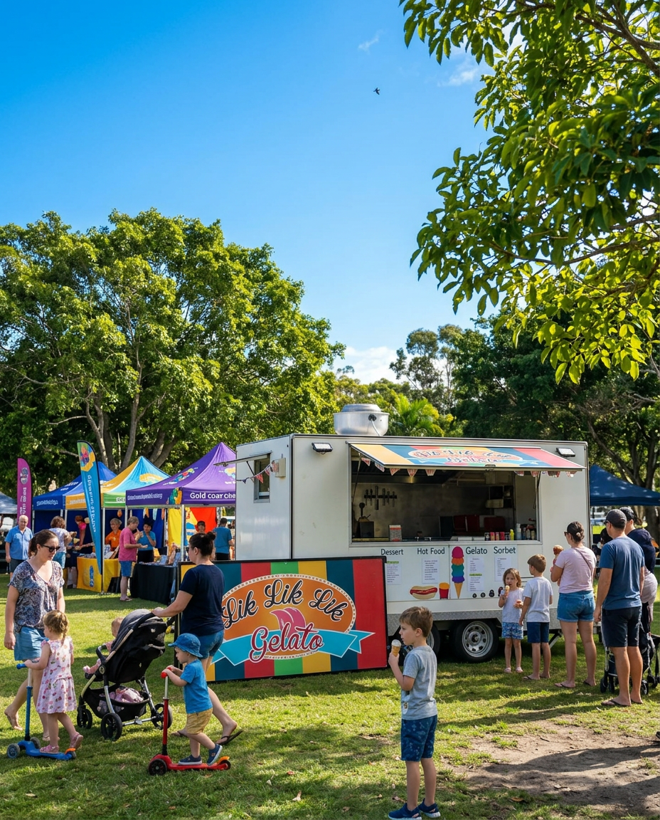 Lik Lik Lik food truck serving a community council event outdoors